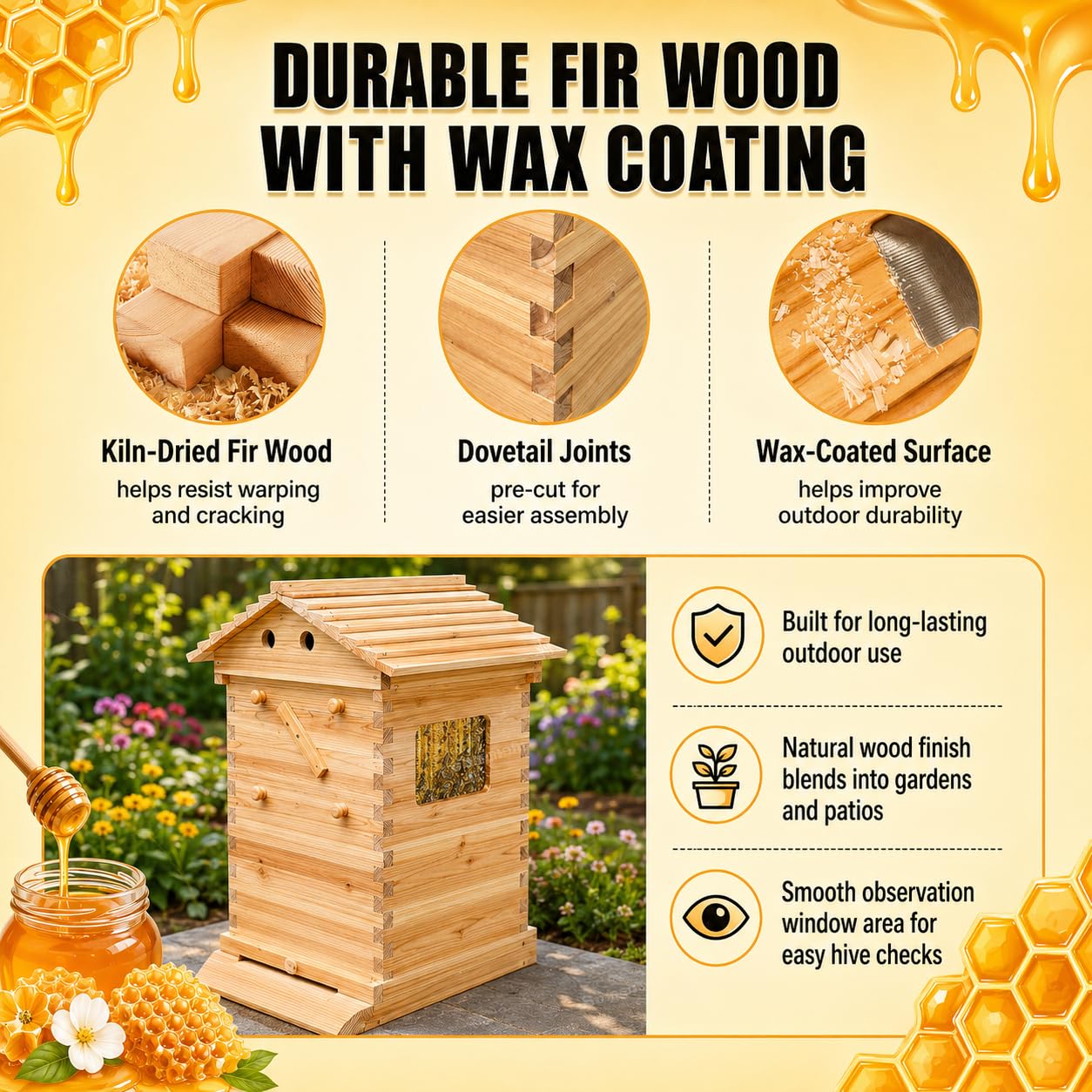 Caixa de madeira para colmeia  - Beehive Frame Wax avaliação e preço